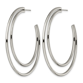 Stainless Steel Polished Post Hoop Earrings - Birthstone Company