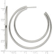 Stainless Steel Polished Post Hoop Earrings - Birthstone Company