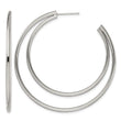 Stainless Steel Polished Post Hoop Earrings - Birthstone Company
