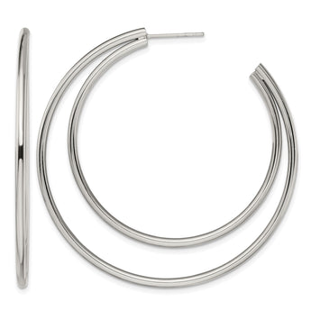 Stainless Steel Polished Post Hoop Earrings - Birthstone Company