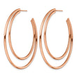 Stainless Steel Polished Rose IP-plated Post Hoop Earrings - Birthstone Company