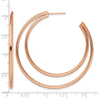 Stainless Steel Polished Rose IP-plated Post Hoop Earrings - Birthstone Company
