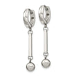 Chisel Stainless Steel Polished with Bar and Ball Dangle Hinged Hoop Earrings