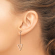 Stainless Steel Polished Rose IP-plated Triangle Post Dangle Earrings - Birthstone Company