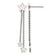 Stainless Steel Polished Stars Post Dangle Earrings - Birthstone Company