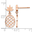 Stainless Steel Polished Rose IP-plated Pineapple Post Dangle Earrings - Birthstone Company