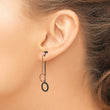 Stainless Steel Polished Rose/Black IP Front & Back Post Dangle Earrings - Birthstone Company