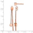 Stainless Steel Polished Rose IP-plated Front & Back Post Dangle Earrings - Birthstone Company