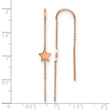 Stainless Steel Polished Rose IP-plated Star Threader Earrings - Birthstone Company