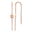 Stainless Steel Polished Rose IP-plated Star Threader Earrings - Birthstone Company