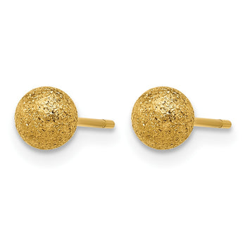 Stainless Steel Polished Laser cut Yellow IP-plated 5mm Ball Post Earrings - Birthstone Company