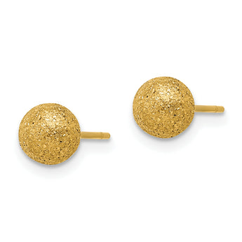 Chisel Stainless Steel Polished Laser cut Yellow IP-plated 6mm Ball Post Earrings - Birthstone Company