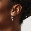 Stainless Steel Polished with Swarovski Crystal Post Earrings