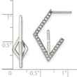 Stainless Steel Polished with Swarovski Crystal Post Earrings