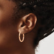Chisel Stainless Steel Polished Rose IP-plated 2.5mm Hinged Hoop Earrings