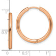 Chisel Stainless Steel Polished Rose IP-plated 2.5mm Hinged Hoop Earrings
