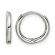 Stainless Steel Polished 1.6mm Hinged Hoop Earrings - Birthstone Company