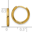 Chisel Stainless Steel Polished Yellow IP-plated 1.6mm Hinged Hoop Earrings