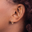 Chisel Stainless Steel Polished Rose IP-plated 1.6mm Hinged Hoop Earrings
