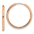 Chisel Stainless Steel Polished Rose IP-plated 1.6mm Hinged Hoop Earrings