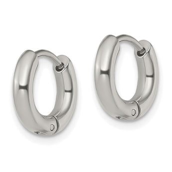 Chisel Stainless Steel Polished 3mm Hinged Hoop Earrings