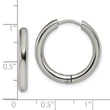 Chisel Stainless Steel Polished 3mm Hinged Hoop Earrings