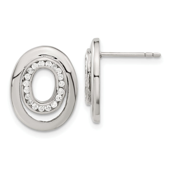 Stainless Steel CZ Earrings - Birthstone Company