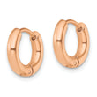 Chisel Stainless Steel Polished Rose IP-plated 3mm Hinged Hoop Earrings