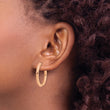 Chisel Stainless Steel Polished Rose IP-plated 3mm Hinged Hoop Earrings