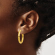 Chisel Stainless Steel Polished Yellow IP-plated 3.5mm Hinged Hoop Earrings