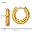 Chisel Stainless Steel Polished Yellow IP-plated 4mm Hinged Hoop  Earrings