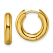 Chisel Stainless Steel Polished Yellow IP-plated 4mm Hinged Hoop  Earrings