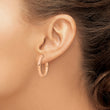 Chisel Stainless Steel Polished Rose IP-plated 4mm Hinged Hoop Earrings