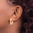 Chisel Stainless Steel Polished Rose IP-plated 5mm Hinged Hoop Earrings