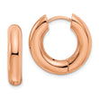 Chisel Stainless Steel Polished Rose IP-plated 5mm Hinged Hoop Earrings