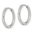 Chisel Stainless Steel Polished and Textured 2.5mm Hinged Hoop Earrings