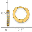 Chisel Stainless Steel Polished Yellow IP-plated with Preciosa Crystal Hinged Hoop Earrings