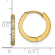 Chisel Stainless Steel Polished Yellow IP-plated with Preciosa Crystal Hinged Hoop Earrings