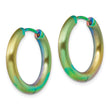 Chisel Stainless Steel Brushed Rainbow IP-plated 3.5mm Hinged Hoop Earrings