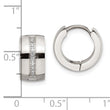 Chisel Stainless Steel Polished with Preciosa Crystal 7mm Hinged Hoop Earrings