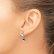 Chisel Stainless Steel Polished with Blue Preciosa Crystal Dangle Hinged Hoop Earring
