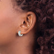 Stainless Steel Polished Pear Hinged Simulated Pearl Huggie Hoop Earrings - Birthstone Company