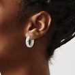 Stainless Steel Polished Pear Hinged Simulated Pearl Huggie Hoop Earrings - Birthstone Company
