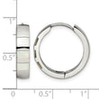 Stainless Steel Polished Pear Hinged Simulated Pearl Huggie Hoop Earrings - Birthstone Company