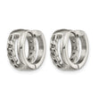 Stainless Steel Polished 6.50mm Huggie Hinged Hoop Earrings - Birthstone Company