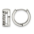 Stainless Steel Polished 6.50mm Huggie Hinged Hoop Earrings - Birthstone Company