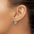 Chisel Stainless Steel Polished with Carbon Fiber Inlay 4mm Hinged Hoop Earrings