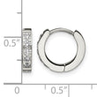 Stainless Steel Polished with CZ 2.5mm Hinged Hoop Earrings - Birthstone Company