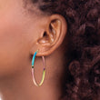 Chisel Stainless Steel Polished Rainbow IP-plated 2.5mm Hoop Earrings