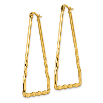 Chisel Stainless Steel Polished Yellow IP-plated Triangular Hoop Earrings
